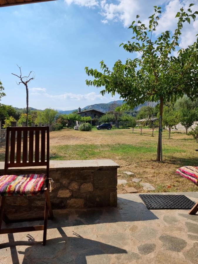 House With Big Garden And Barbeque In Nature Vourgareli Bagian luar foto