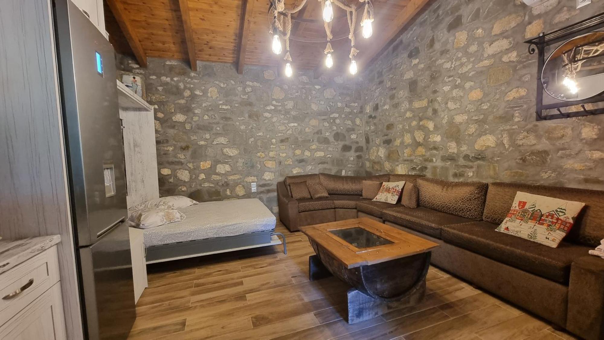 House With Big Garden And Barbeque In Nature Vourgareli Bagian luar foto