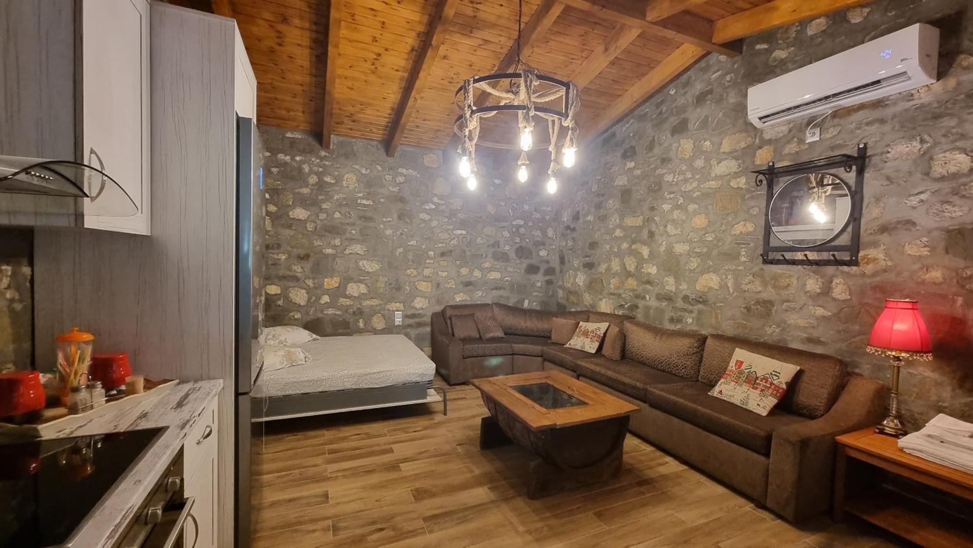 House With Big Garden And Barbeque In Nature Vourgareli Bagian luar foto